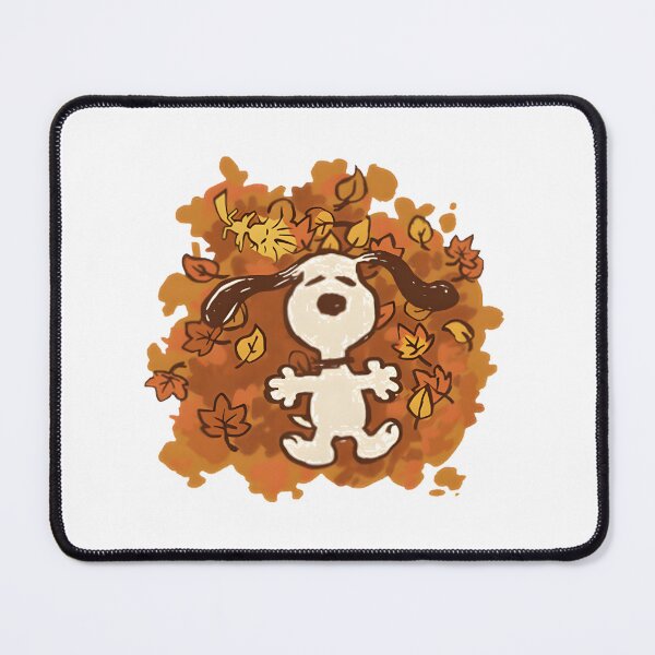 Item preview, Snoopy Enjoying Autumn Leaves Cozy Fall Vibes Illustration designed and sold by angeldustartist.
