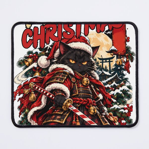 Item preview, Meowy Christmas Samurai Cat Anime designed and sold by WelLarsDigitals.