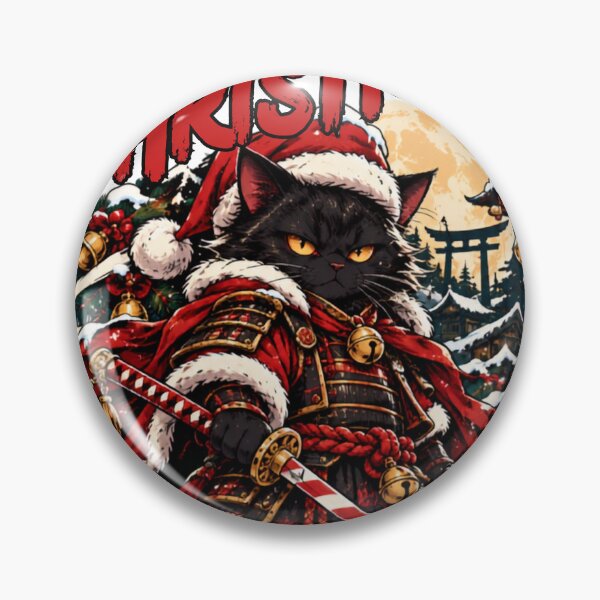 Item preview, Meowy Christmas Samurai Cat Anime designed and sold by WelLarsDigitals.
