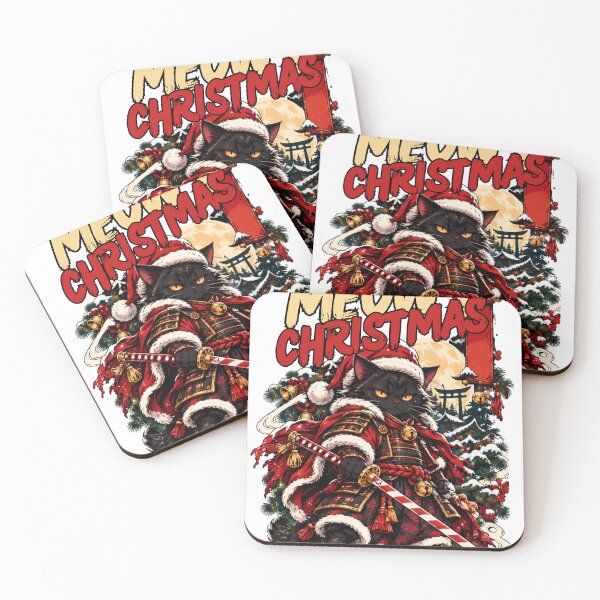 Item preview, Meowy Christmas Samurai Cat Anime designed and sold by WelLarsDigitals.