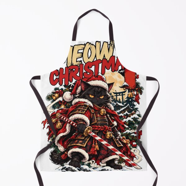 Item preview, Meowy Christmas Samurai Cat Anime designed and sold by WelLarsDigitals.