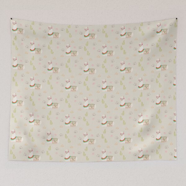 Item preview, Cute Watercolor Resting Llama Warm Taupe Pattern designed and sold by svitlaarty.