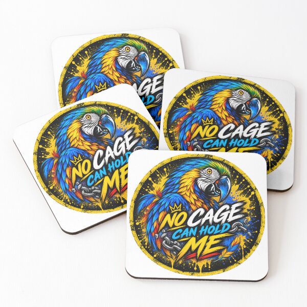 Item preview, No Cage Can Hold Me – Colorful Macaw Street Art designed and sold by SidneiSampaioStudio.