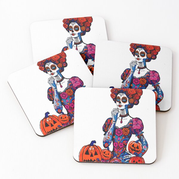 Item preview, Catrina Colorful Sugar Skull Illustration designed and sold by  Ojo de Lilith.