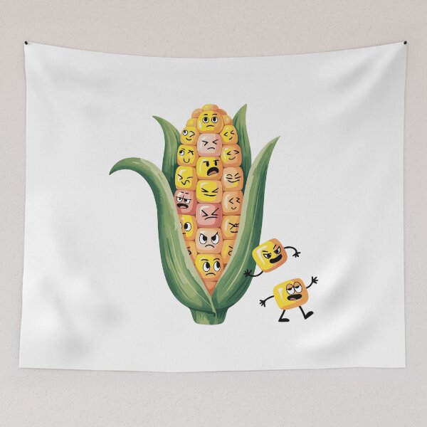 Item preview, Funny Corn Cartoon Vegetable Faces Design designed and sold by styleonestaa.