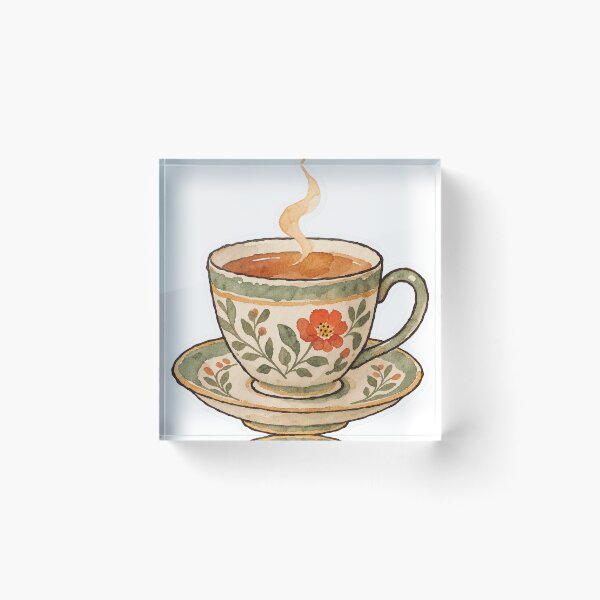 Item preview, The First Cup of the Day, Watercolor Tea designed and sold by Jessie's Palette.