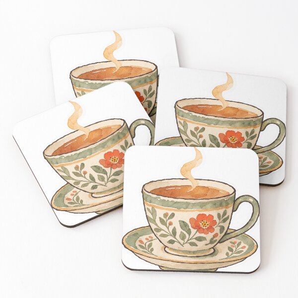 Item preview, The First Cup of the Day, Watercolor Tea designed and sold by Jessie's Palette.