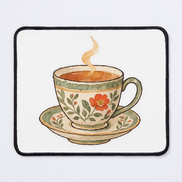 Item preview, The First Cup of the Day, Watercolor Tea designed and sold by Jessie's Palette.