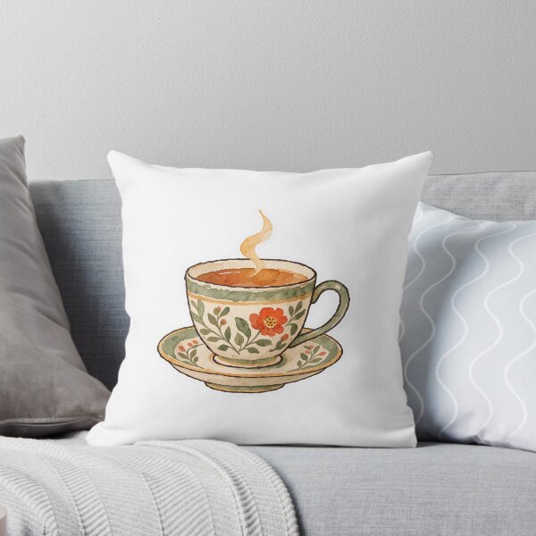 Item preview, The First Cup of the Day, Watercolor Tea designed and sold by Jessie's Palette.