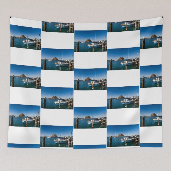 Item preview, Morro Bay Harbor And The Looming Morro Rock That Dominates It On California'S Central Coast designed and sold by Garstshop.