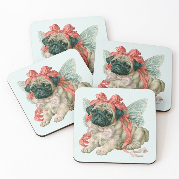 Item preview, Vintage Fairy Pug Dog Cute Puppy Watercolor Cottagecore designed and sold by NadinArtStudio.