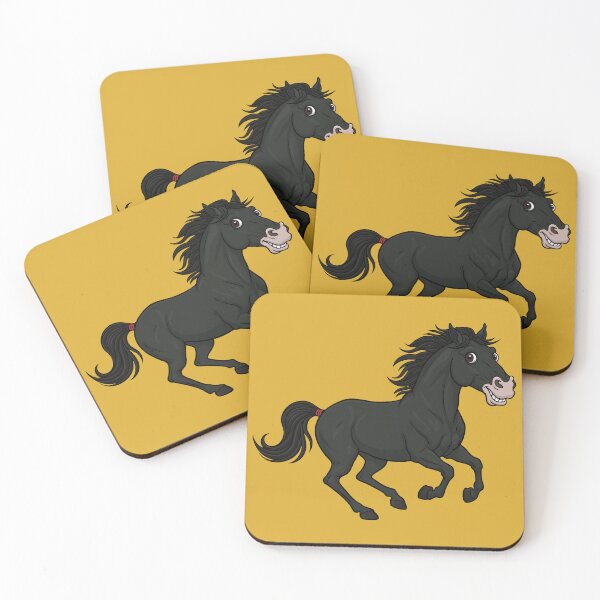 Item preview, A caricature of a black Abaga horse designed and sold by Cheval-de-coeur.