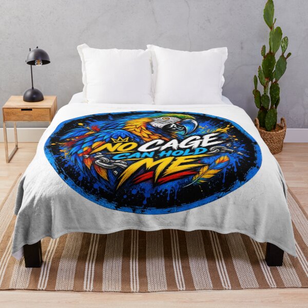 Item preview, No Cage Can Hold Me – Colorful Macaw Street Art designed and sold by SidneiSampaioStudio.