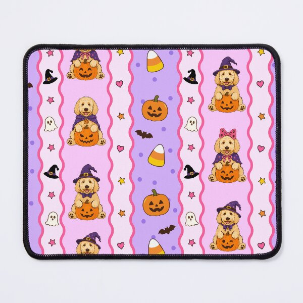 Item preview, Cute Golden Retriever Halloween | Witch Hat Dog, Pumpkin & Pink Spooky Design designed and sold by Uniquememorable.