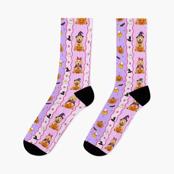 Item preview, Cute Golden Retriever Halloween | Witch Hat Dog, Pumpkin & Pink Spooky Design designed and sold by Uniquememorable.