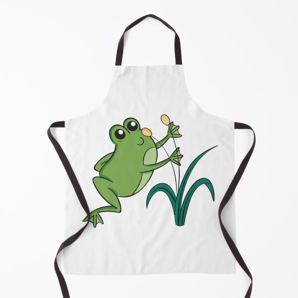 Item preview, Cute Frog Reaching for Cattails Illustration designed and sold by NAMASTHE WORLD.