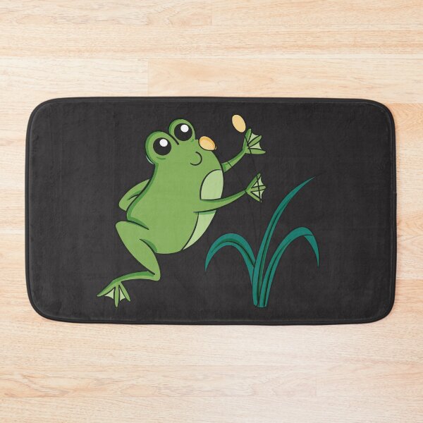 Item preview, Cute Frog Reaching for Cattails Illustration designed and sold by NAMASTHE WORLD.