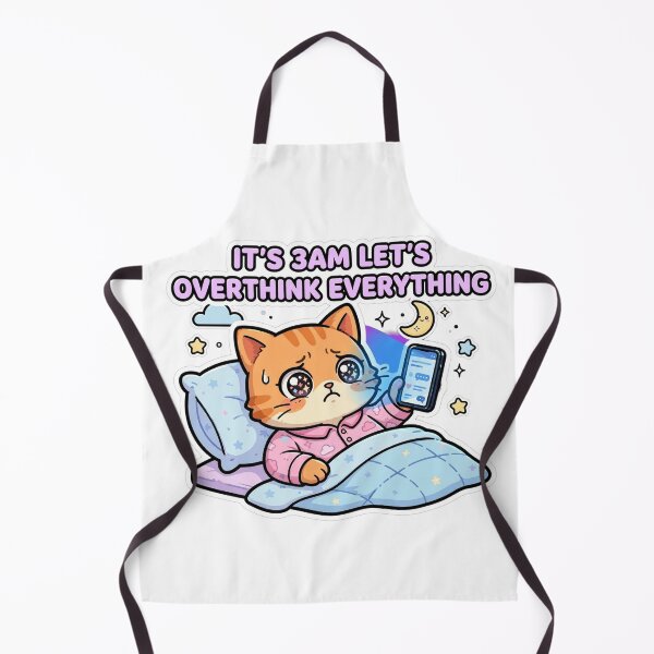 Item preview, Son las 3 de la mañana. Vamos a darle muchas vueltas a todo: un lindo gato naranja ansioso en la cama. designed and sold by Interactive-Art.