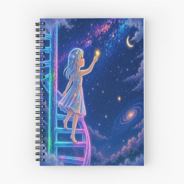 Item preview, The Star Catcher: Magical Girl on Rainbow Spiral Staircase designed and sold by Breezes-of-Ida.