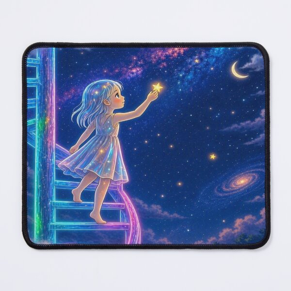 Item preview, The Star Catcher: Magical Girl on Rainbow Spiral Staircase designed and sold by Breezes-of-Ida.