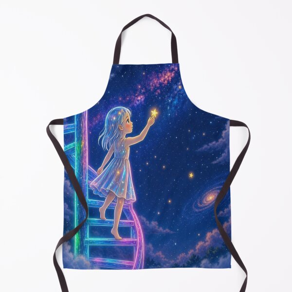 Item preview, The Star Catcher: Magical Girl on Rainbow Spiral Staircase designed and sold by Breezes-of-Ida.