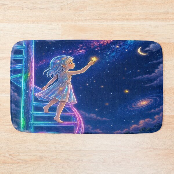 Item preview, The Star Catcher: Magical Girl on Rainbow Spiral Staircase designed and sold by Breezes-of-Ida.