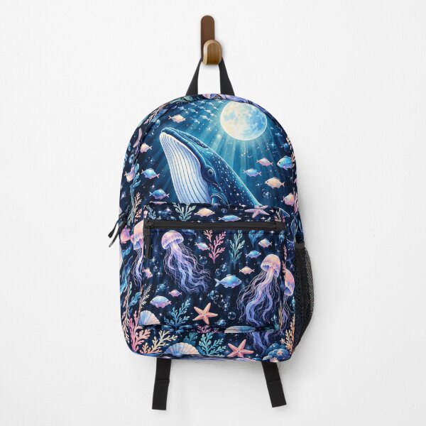 Item preview, Midnight Ocean – Moonlit Whale Adventure designed and sold by ZKYss-Design.