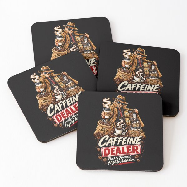 Item preview, Caffeine Dealer Coffee Humor designed and sold by Take It Literally.