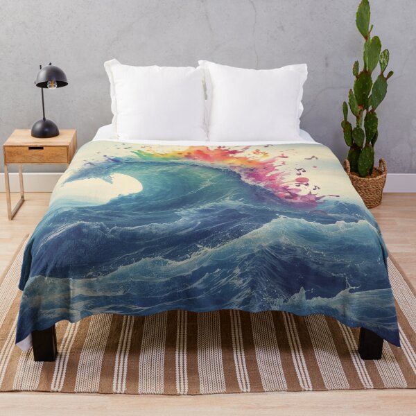 Item preview, Colorful Ocean Wave Music Art – Rainbow Splash & Musical Notes. designed and sold by fbtrisha.