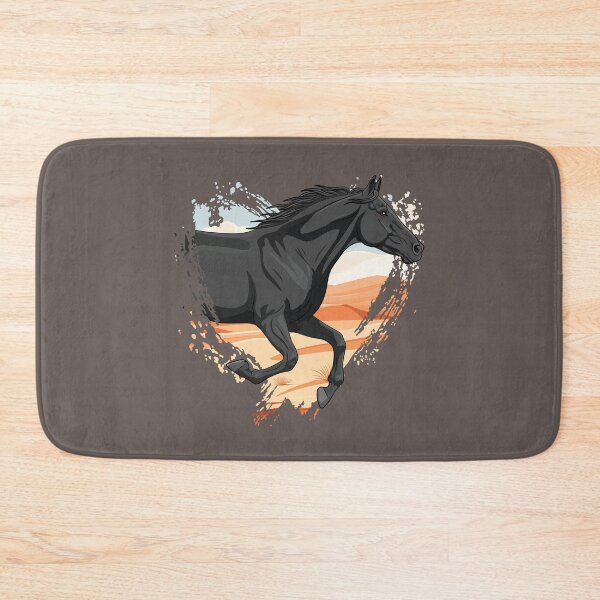 Item preview, A black Abaga horse in front of a heart and a desert designed and sold by Cheval-de-coeur.