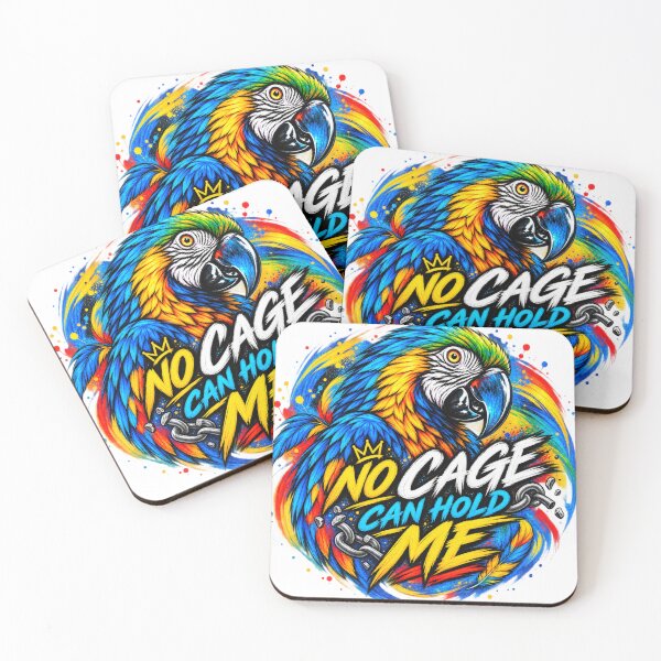 Item preview, No Cage Can Hold Me – Colorful Macaw Street Art designed and sold by SidneiSampaioStudio.