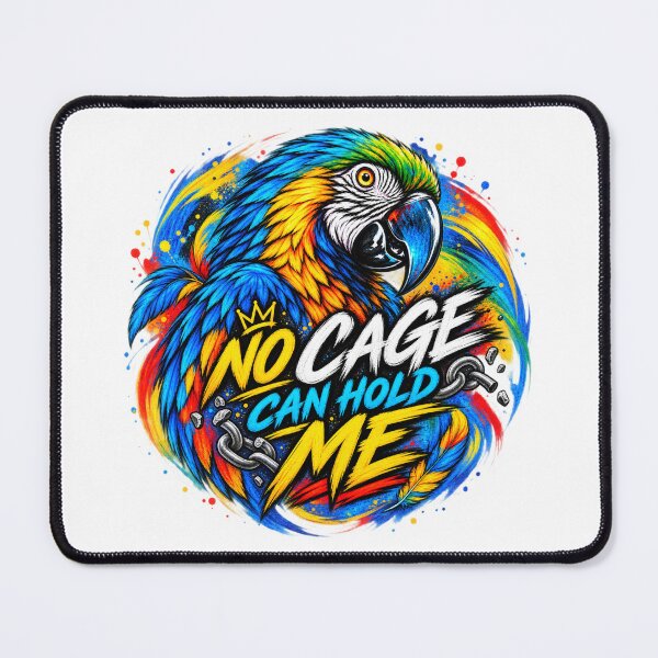 Item preview, No Cage Can Hold Me – Colorful Macaw Street Art designed and sold by SidneiSampaioStudio.