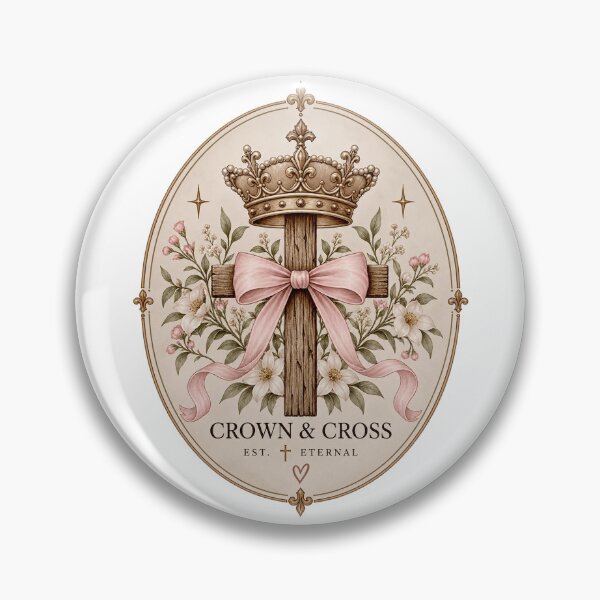 Item preview, crown and cross designs pretty pink pastel bow designed and sold by OCD_JESSICA.