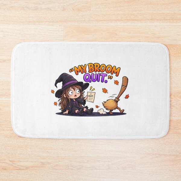 Item preview, My Broom Quit Funny Witch Halloween – Cute Spooky Witch & Walking Broom designed and sold by MrDev.