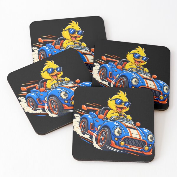 Item preview, Fast Blue Race Car Driven By Cool Duck designed and sold by InfiniEmotion.