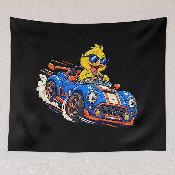 Item preview, Fast Blue Race Car Driven By Cool Duck designed and sold by InfiniEmotion.