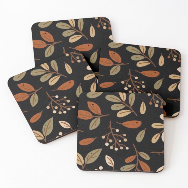 Item preview, Dark Neutral Autumn Foliage and Berries Pattern — Boho Fall Botanical Leaves designed and sold by LYAN-STORE.