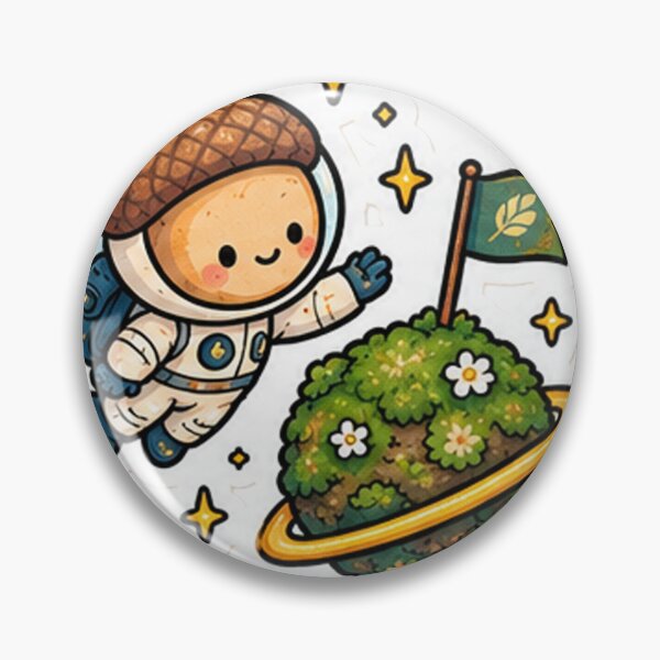 Item preview, Acorn Astronaut – Whimsical Cosmic Garden Sticker designed and sold by denybz.
