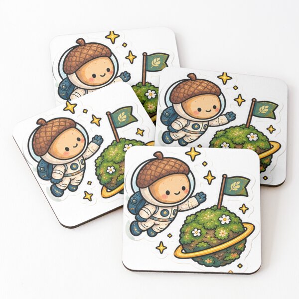 Item preview, Acorn Astronaut – Whimsical Cosmic Garden Sticker designed and sold by denybz.