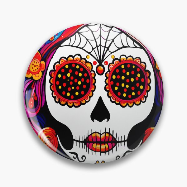 Item preview, Colorful Catrina Marigold Sugar Skull Art designed and sold by  Ojo de Lilith.