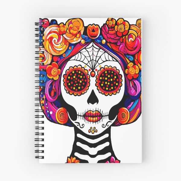 Item preview, Colorful Catrina Marigold Sugar Skull Art designed and sold by  Ojo de Lilith.