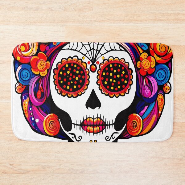 Item preview, Colorful Catrina Marigold Sugar Skull Art designed and sold by  Ojo de Lilith.