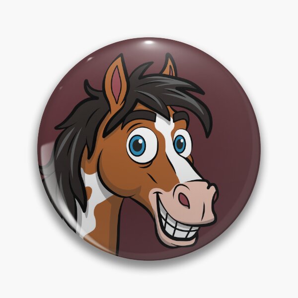 Item preview, A cartoon drawing of a smiling Abaco Barb horse designed and sold by Cheval-de-coeur.