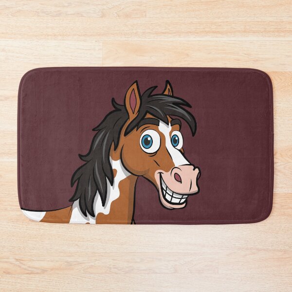Item preview, A cartoon drawing of a smiling Abaco Barb horse designed and sold by Cheval-de-coeur.