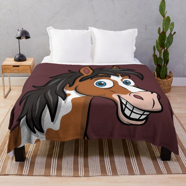 Item preview, A cartoon drawing of a smiling Abaco Barb horse designed and sold by Cheval-de-coeur.
