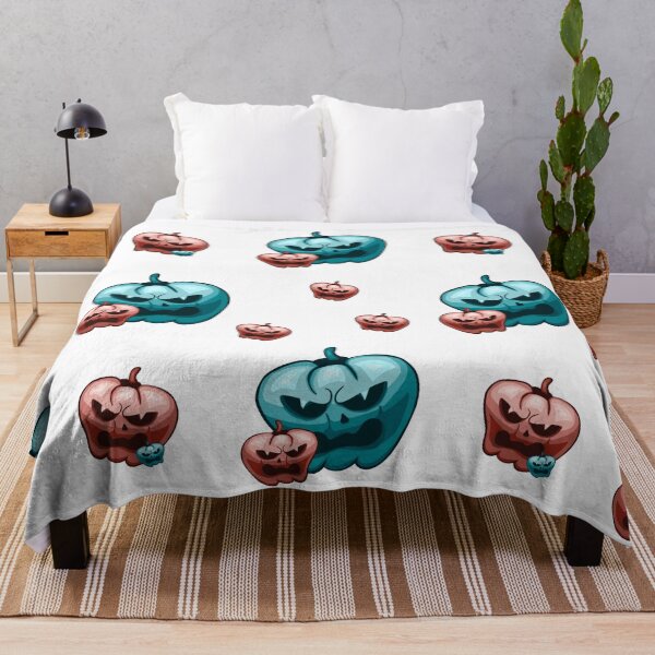 Item preview, Creepy Teal and Pink Evil Pumpkins Pattern — Spooky Halloween Jack O Lanterns designed and sold by LYAN-STORE.