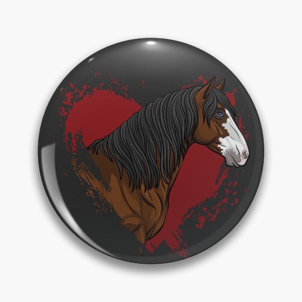 Item preview, The head of the Abaco Barb horse and a red heart designed and sold by Cheval-de-coeur.