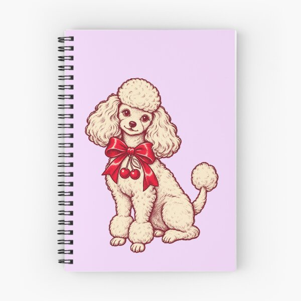 Item preview, Coquette Poodle with Cherry Bow – Vintage Retro Dog Art designed and sold by Jaani-T.