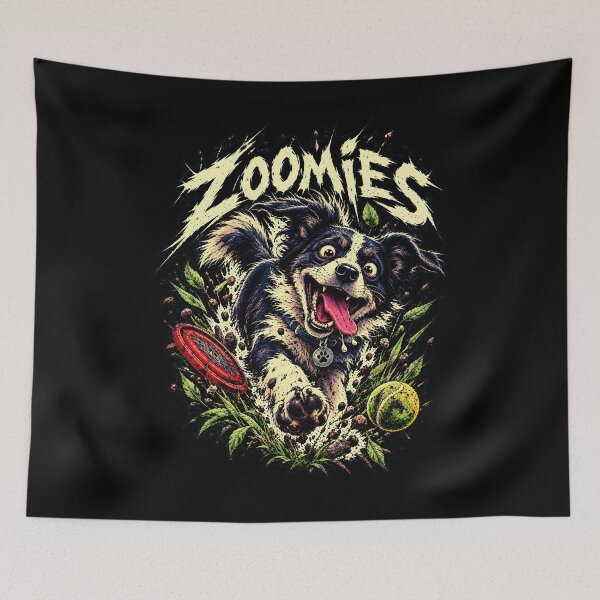 Item preview, ZOOMIES! Crazy Border Collie Chaos Run designed and sold by Neurospicy Trolls.