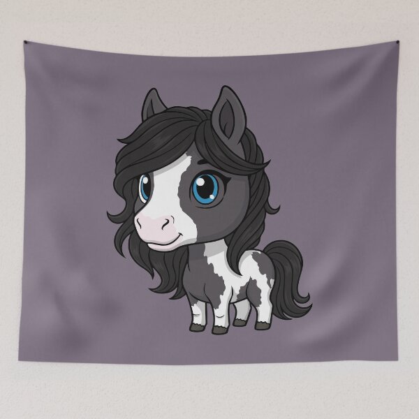 Item preview, A chibi-style drawing of the Abaco Barb horse designed and sold by Cheval-de-coeur.